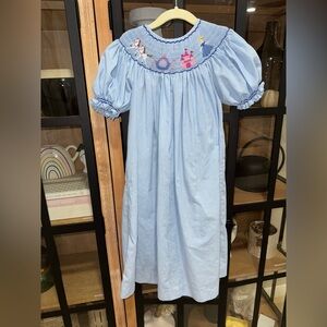 Vintage Cinderella Smocked princess bishop dress toddler girl puff sleeve disney